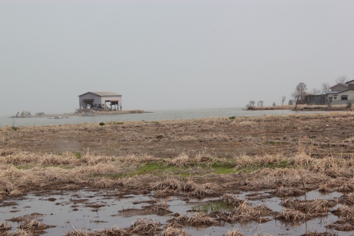 水に浸かった集落（2012年4月25日撮影）